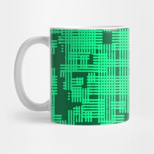 tartan, abstract geometric ornament, lines, stripes, grid, lattice. Mug